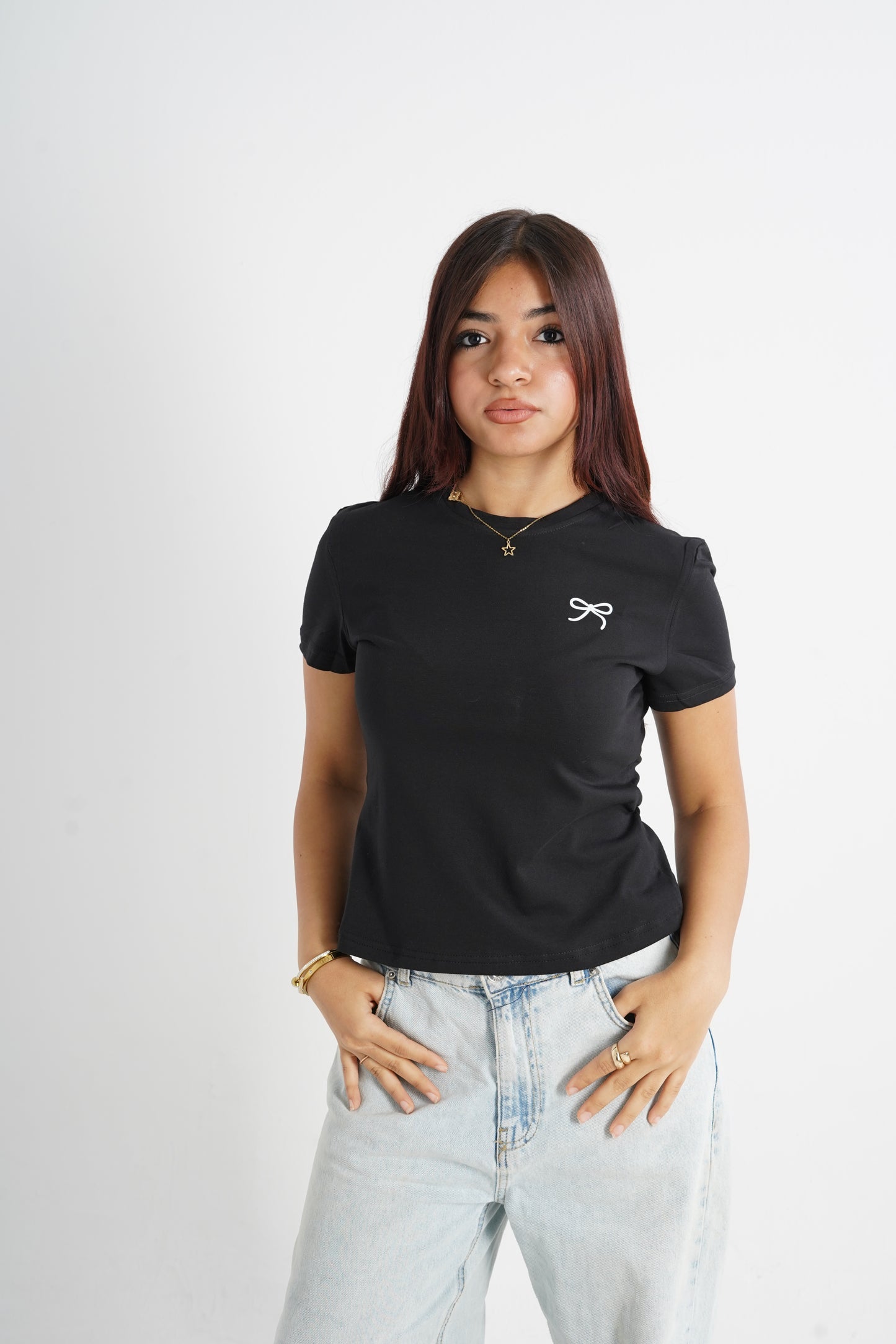 Bow Baby Tee - Black
