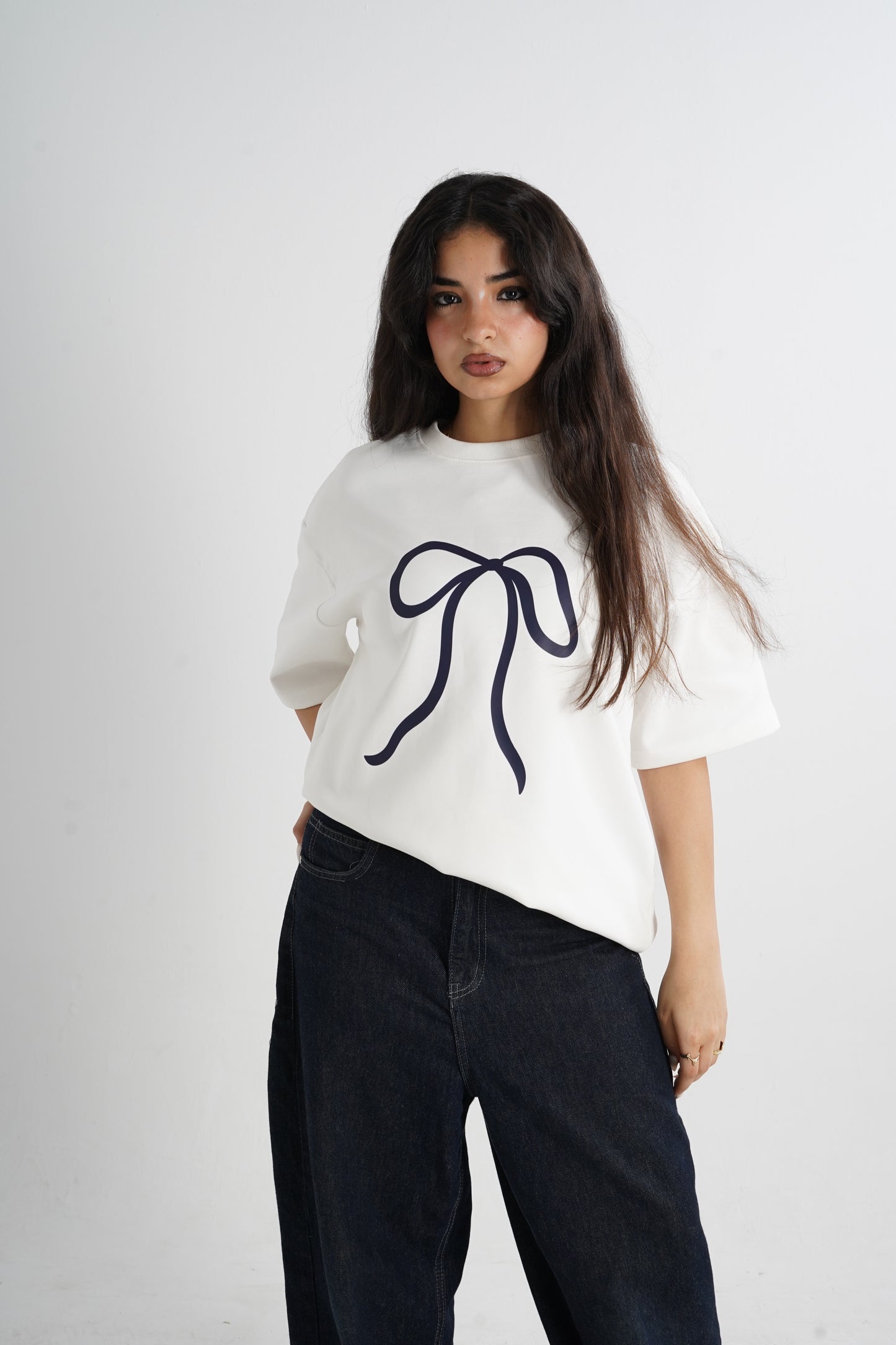 Bow Oversized T-Shirt - White